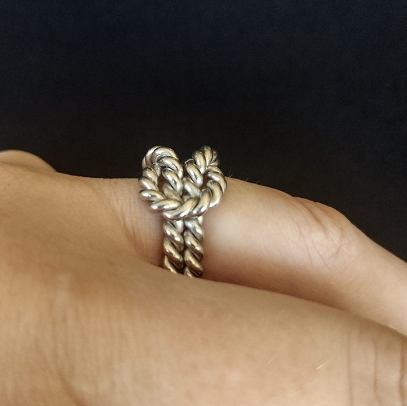 Silver Twisted Rodeo Rope Ring Size 7 - Picture 2 of 4